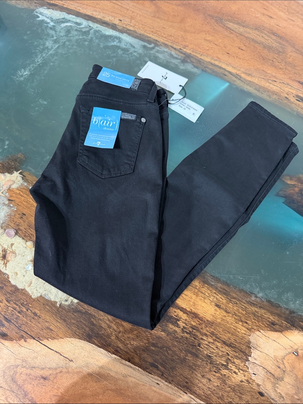 7 For All Mankind b(air) “The Ankle Skinny” Slim Fit Jeans in Black